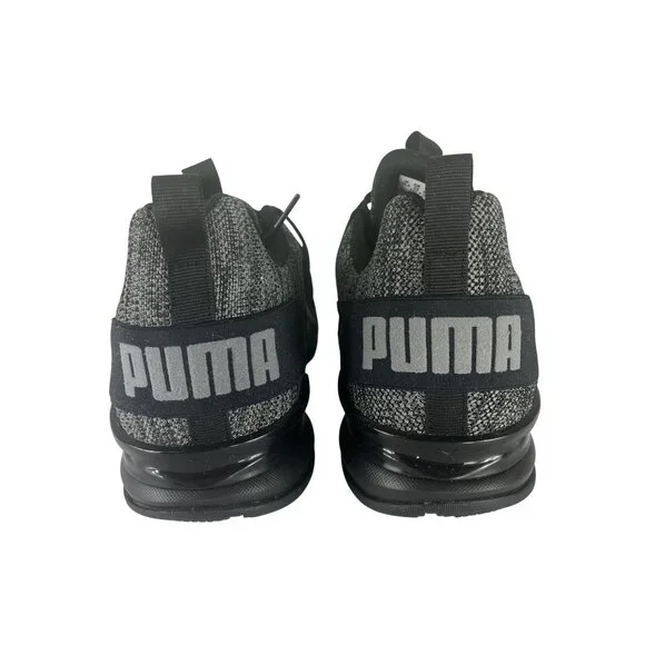 Puma Men’s Athletic Sneakers US 11.5 Gray Knit Lace-Up Running Shoes